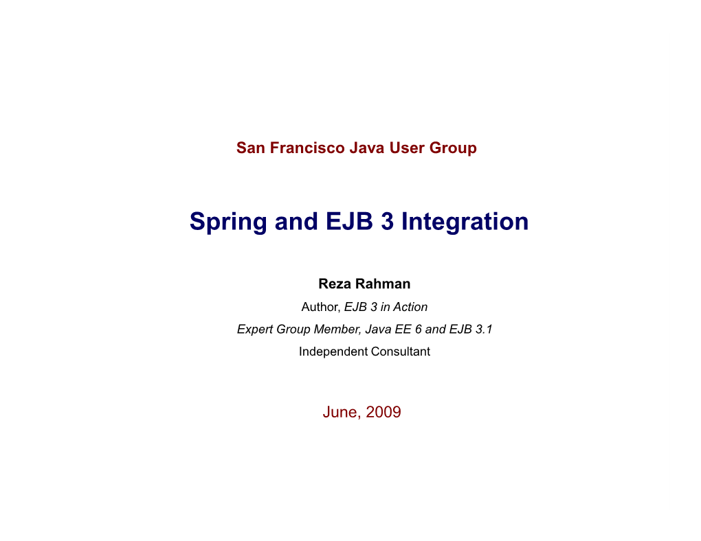 Spring and EJB 3 Integration