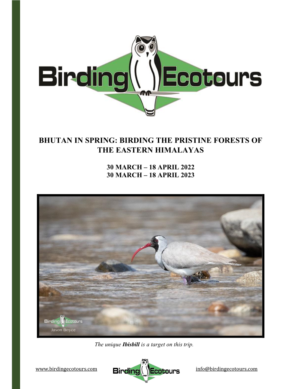 Birding Tour Bhutan