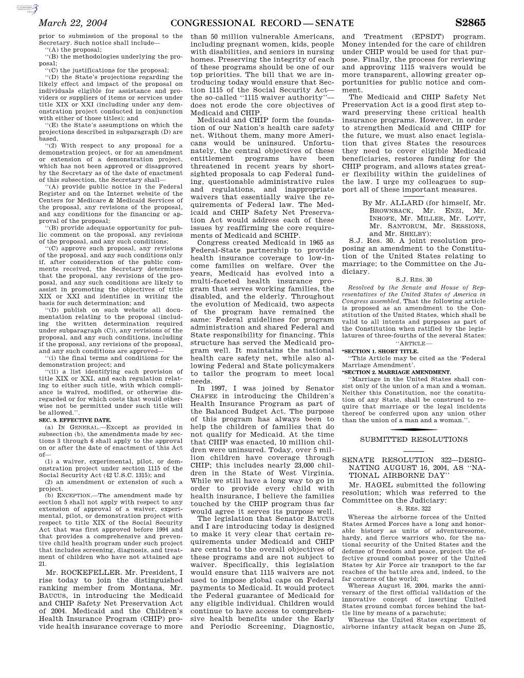 Congressional Record—Senate S2865