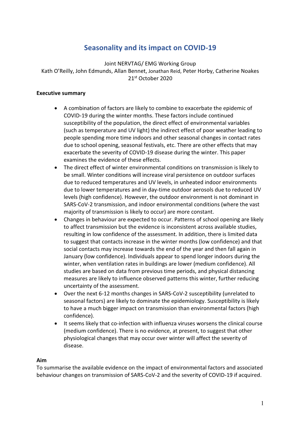 Seasonality and Its Impact on COVID-19