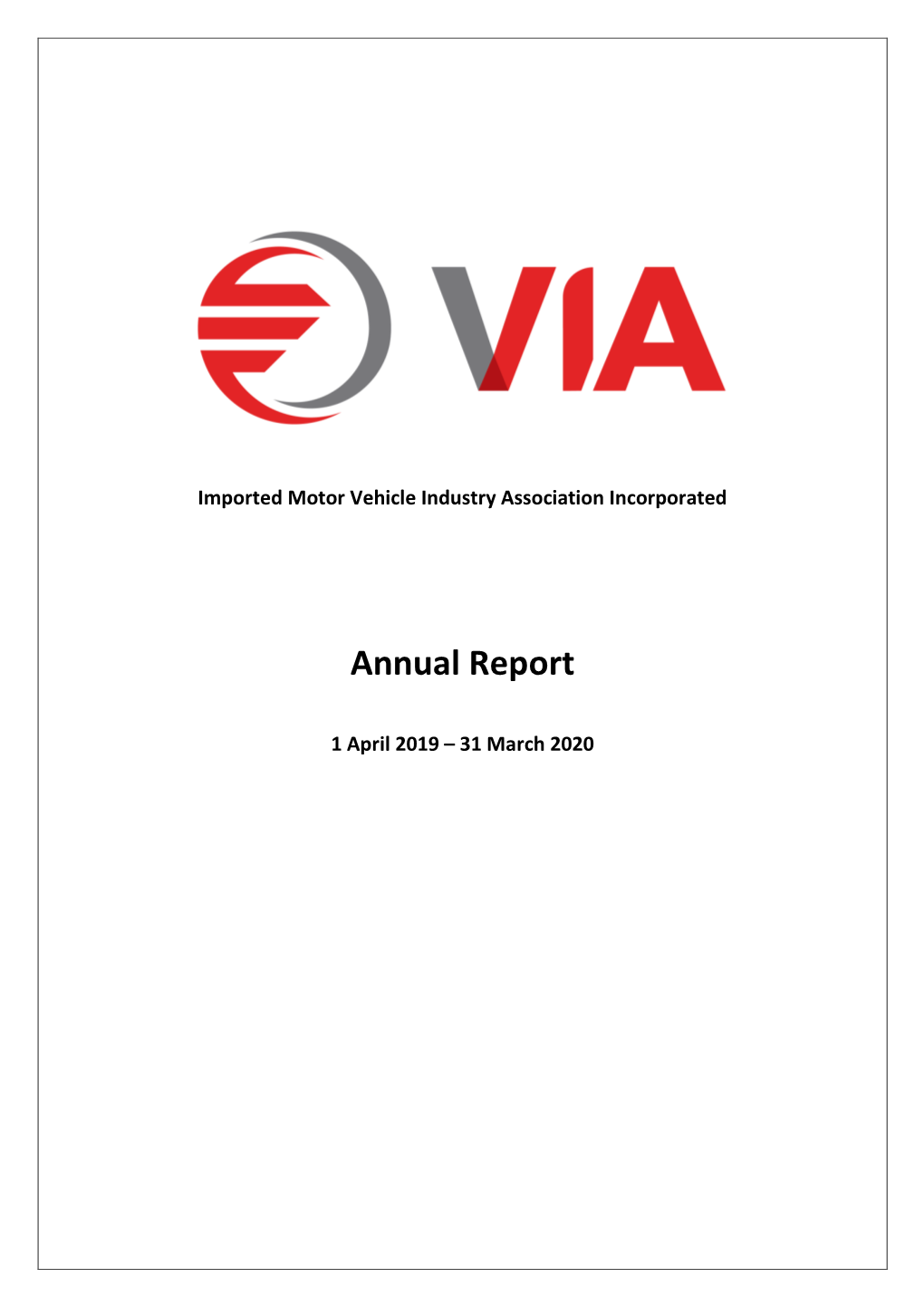 VIA Chief Executive Annual Report 2020