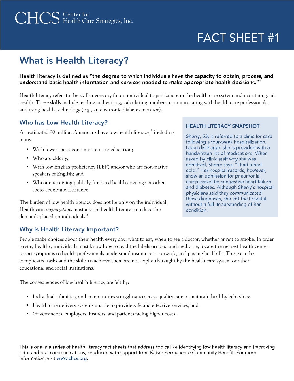 What Is Health Literacy?
