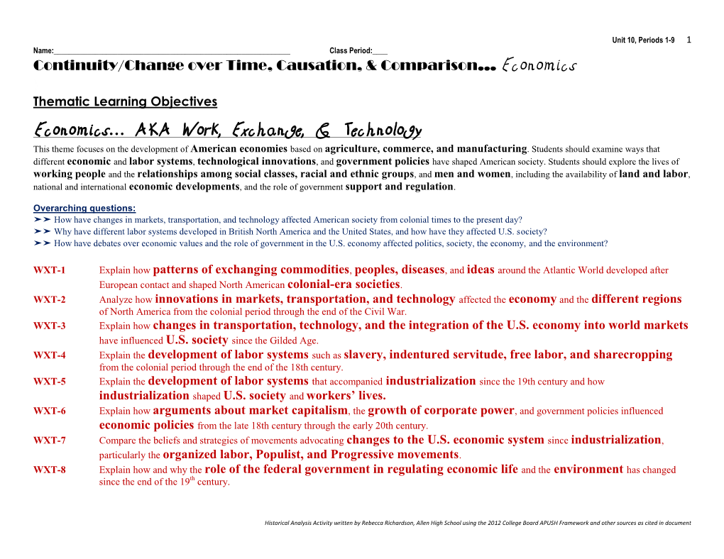 Economics… AKA Work, Exchange, & Technology