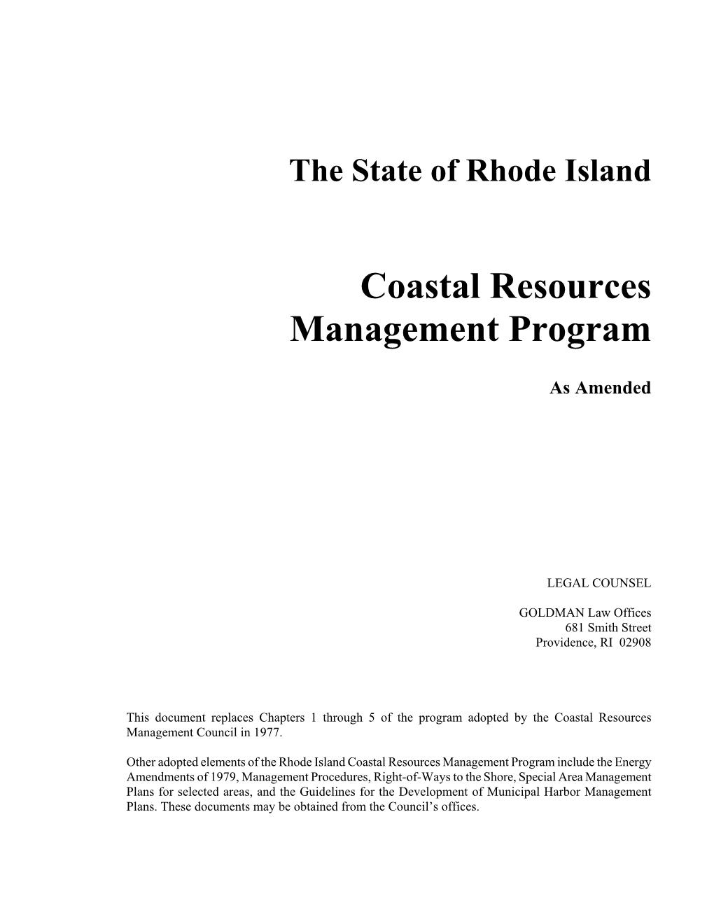 RI Coastal Resources Management Program