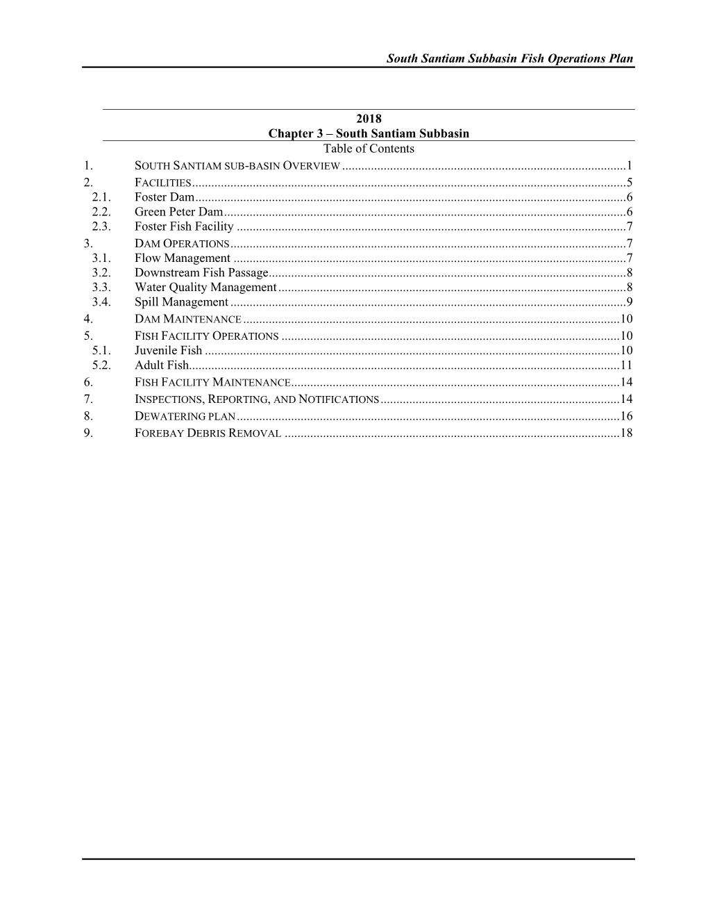 South Santiam Subbasin Fish Operations Plan 2018 Chapter 3