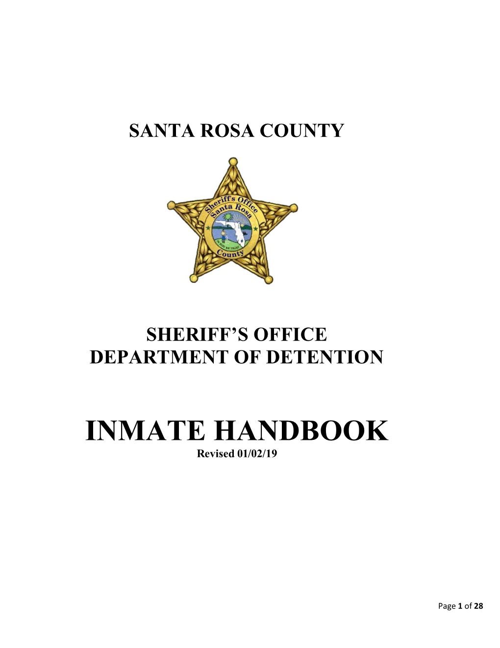 INMATE HANDBOOK Revised 01/02/19