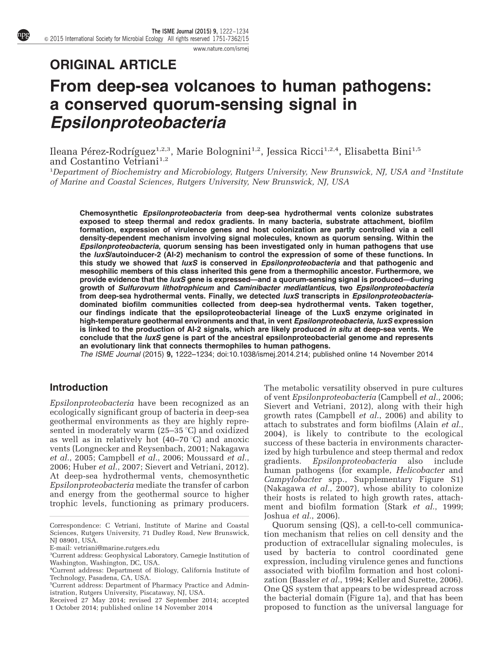 From Deep-Sea Volcanoes to Human Pathogens: a Conserved Quorum-Sensing Signal in Epsilonproteobacteria