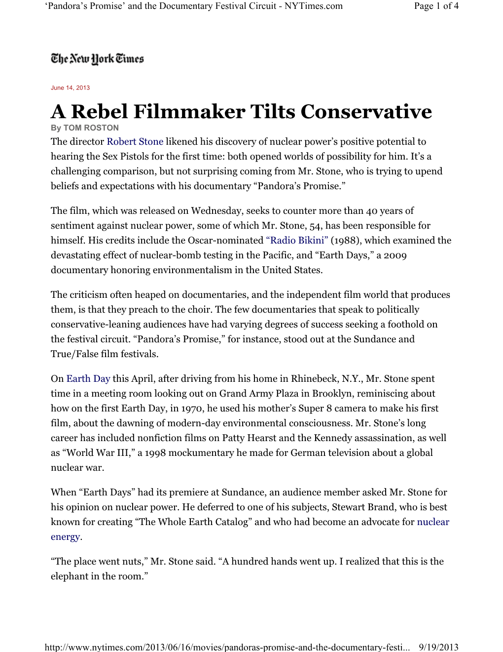 A Rebel Filmmaker Tilts Conservative