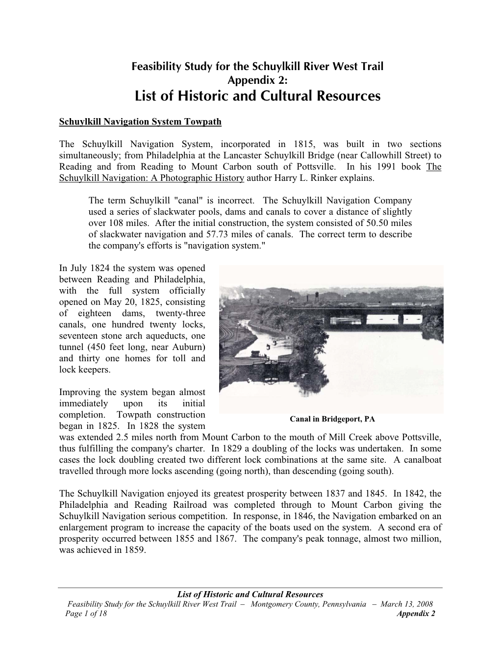 List of Historic and Cultural Resources
