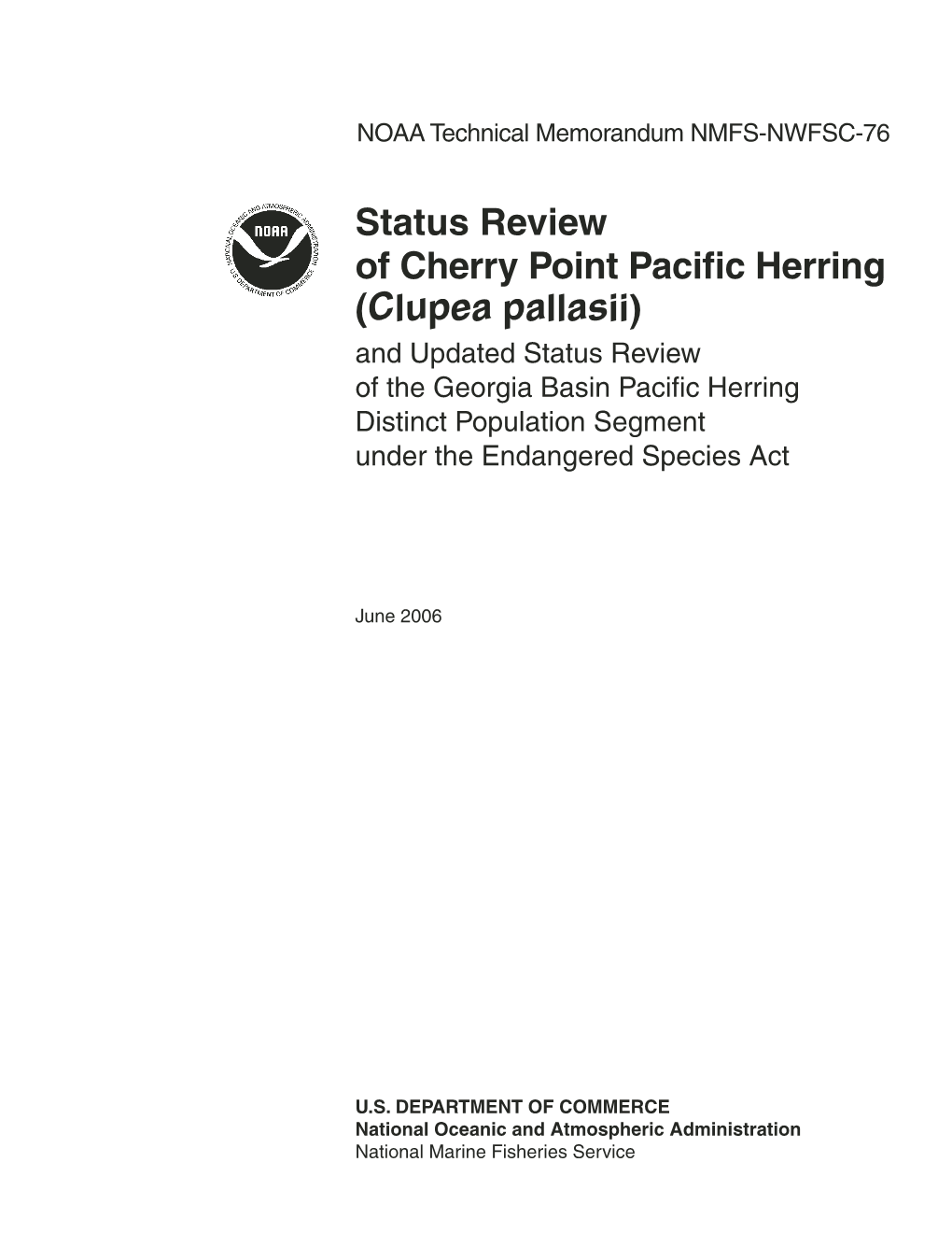 Status Review of Cherry Point Pacific Herring