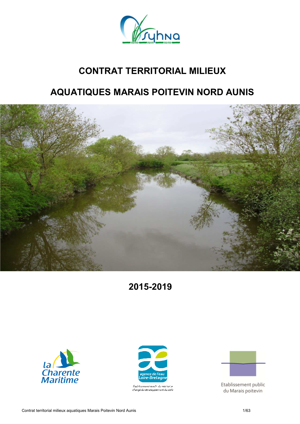 2015-2019 Contrat Territorial Milieux Aquatiques Marais Poitevin Nord Aunis