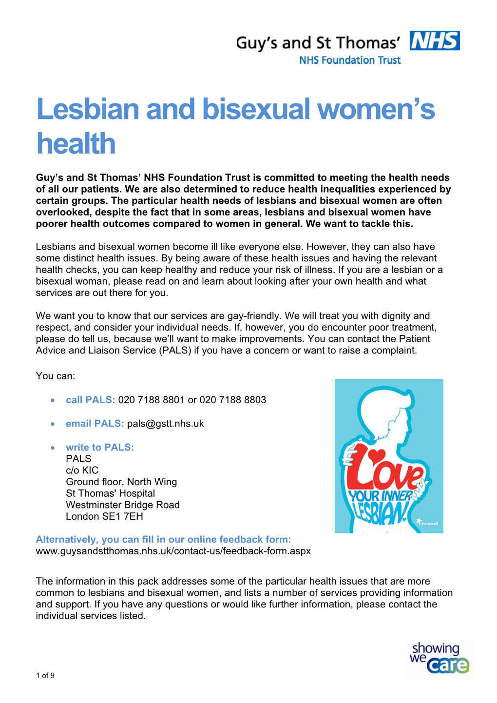 Lesbian and Bisexual Women's Health