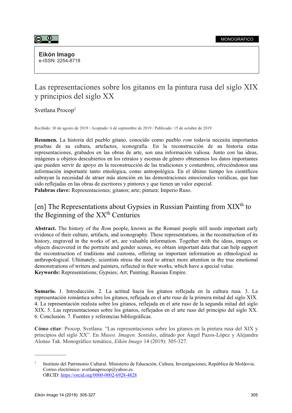 Las Representaciones Sobre Los Gitanos En La Pintura Rusa Del Siglo XIX Y Principios Del Siglo XX