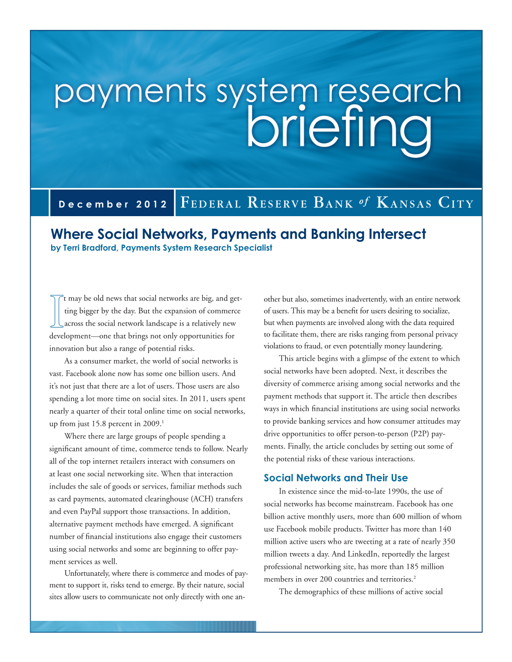 Pdfwhere Social Networks, Payments and Banking Intersect