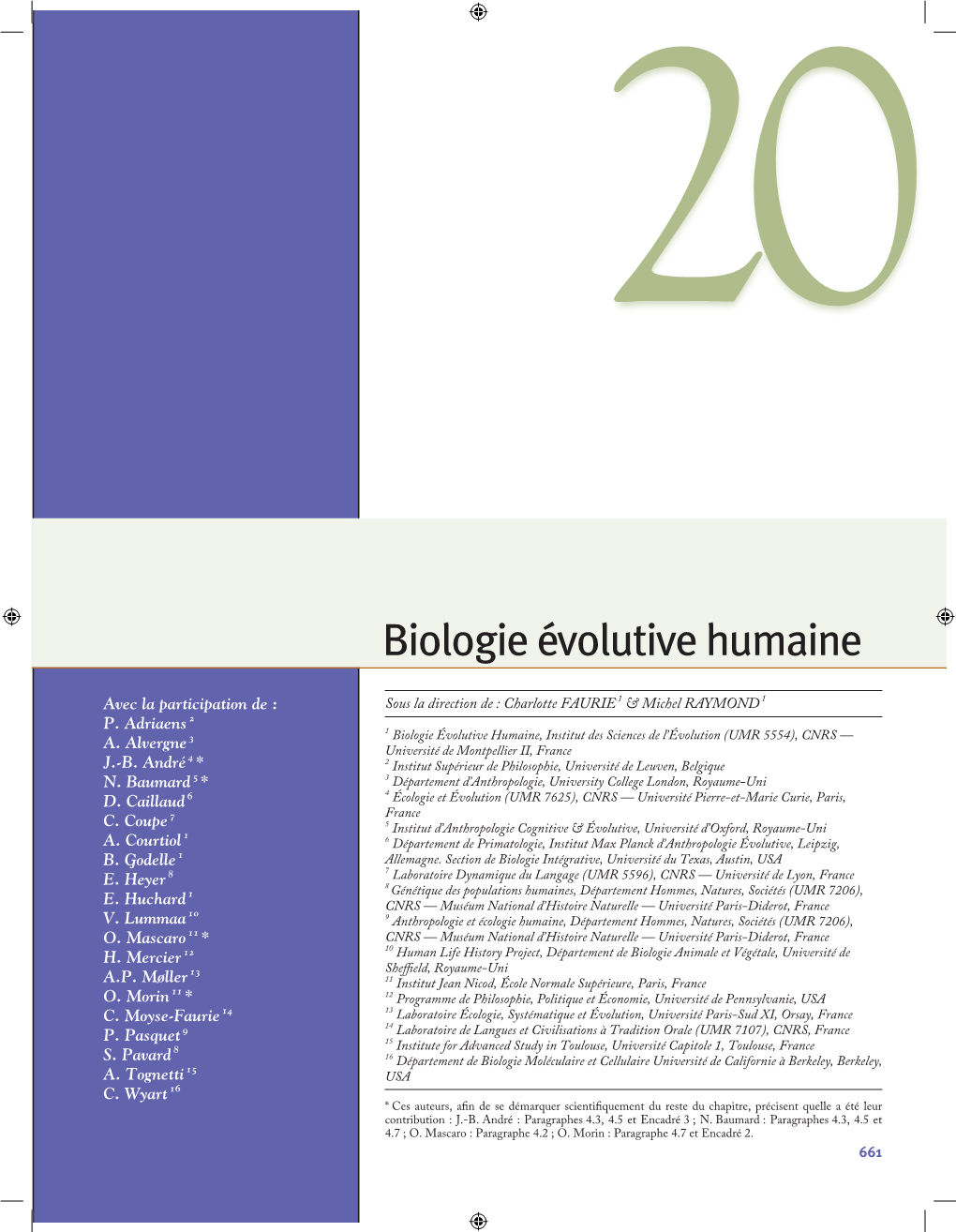 Biologie Évolutive Humaine