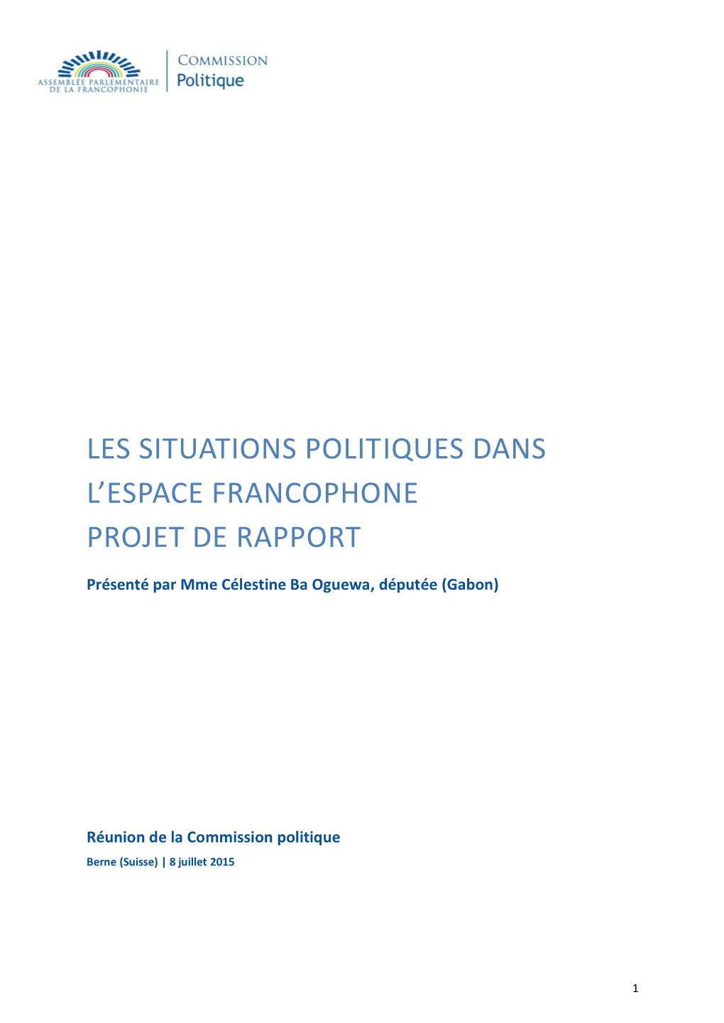Les Situations Politiques Dans L'espace Francophone