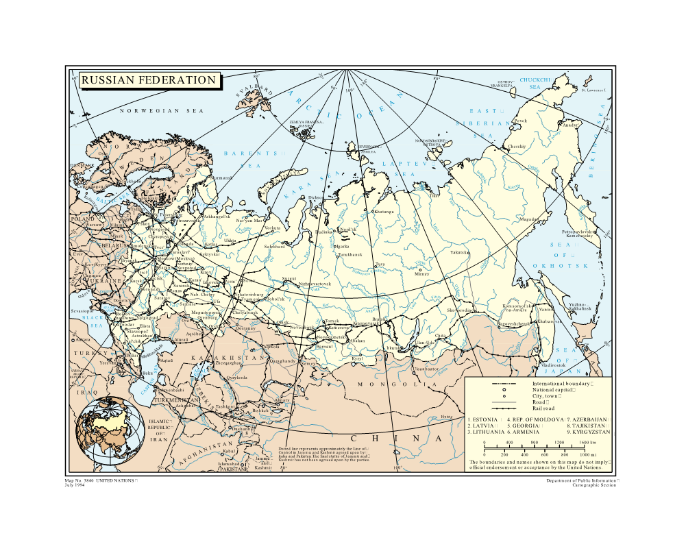 RUSSIAN FEDERATION OSTROV� CHUCKCHI� LBA 60° 140° VRANGELYA SEA a R ° St