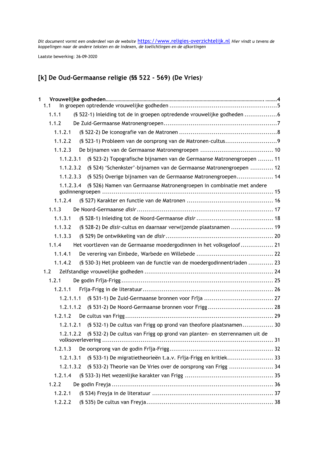 De Oud-Germaanse Religie (§§ 522 - 569) (De Vries)1