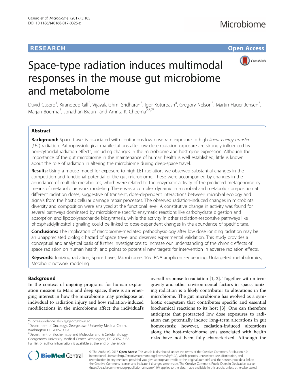 Space-Type Radiation Induces Multimodal Responses in the Mouse