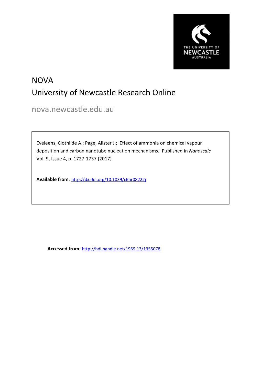 NOVA University of Newcastle Research Online Nova.Newcastle.Edu.Au
