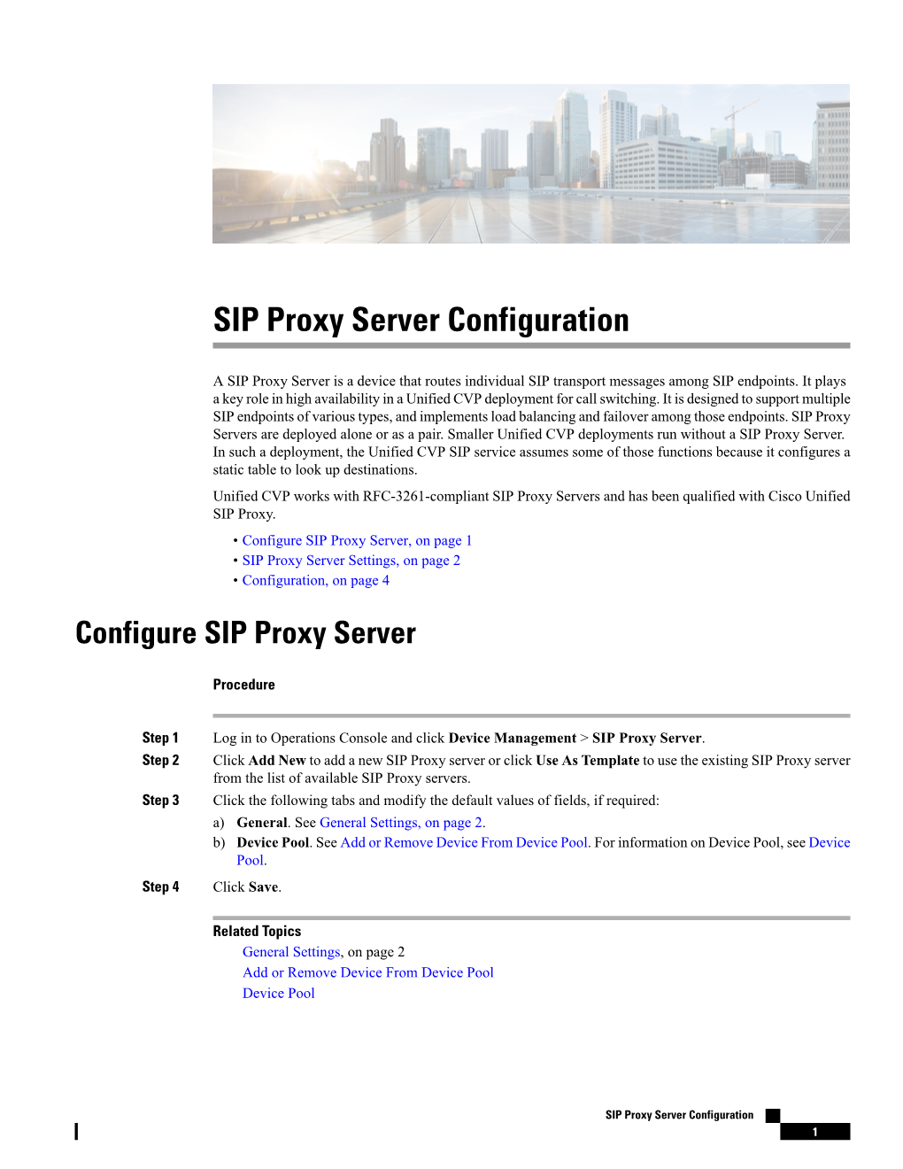 SIP Proxy Server Configuration