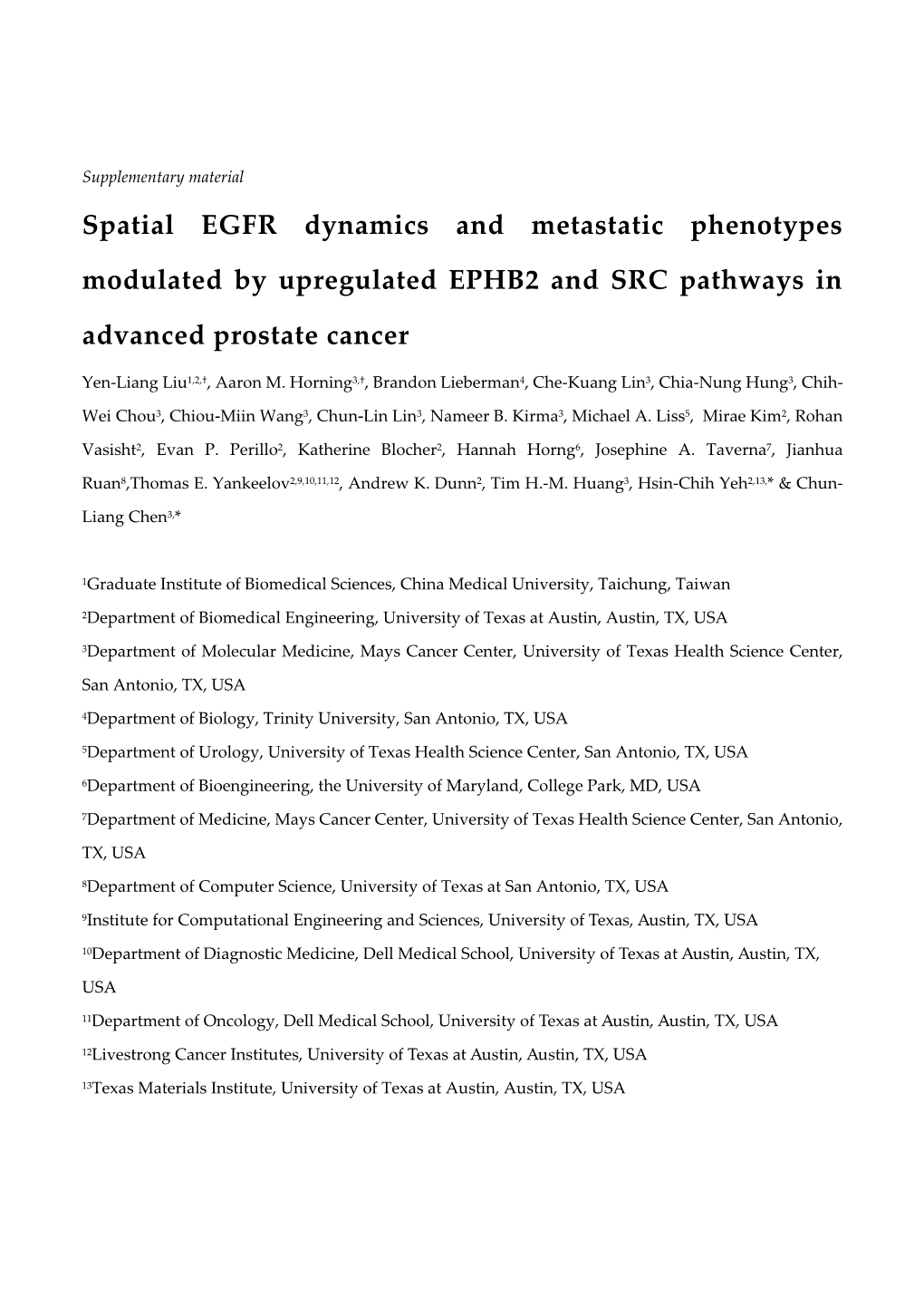 Spatial EGFR Dynamics and Metastatic Phenotypes Modulated by Upregulated EPHB2 and SRC Pathways in Advanced Prostate Cancer