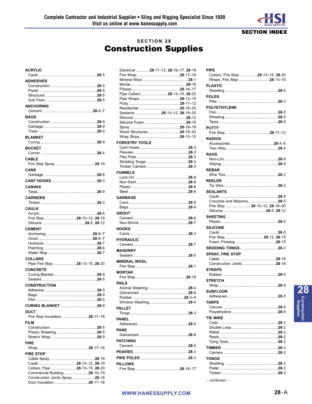 28 Construction Supplies