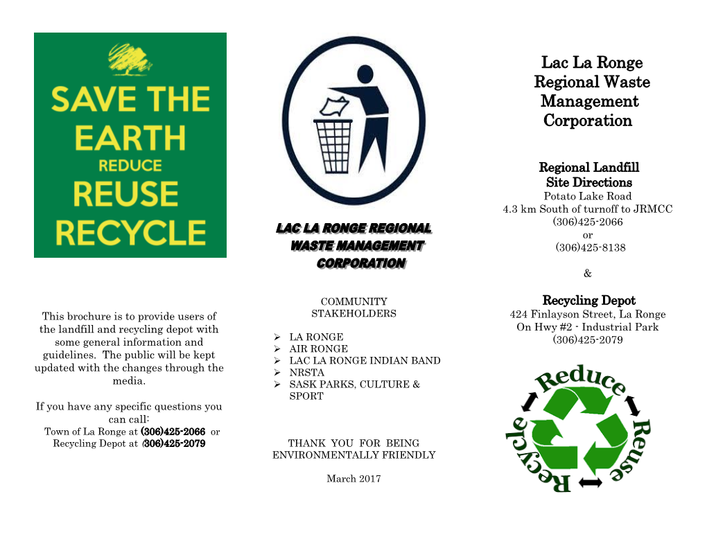 Lac La Ronge Regional Waste Management Corporation