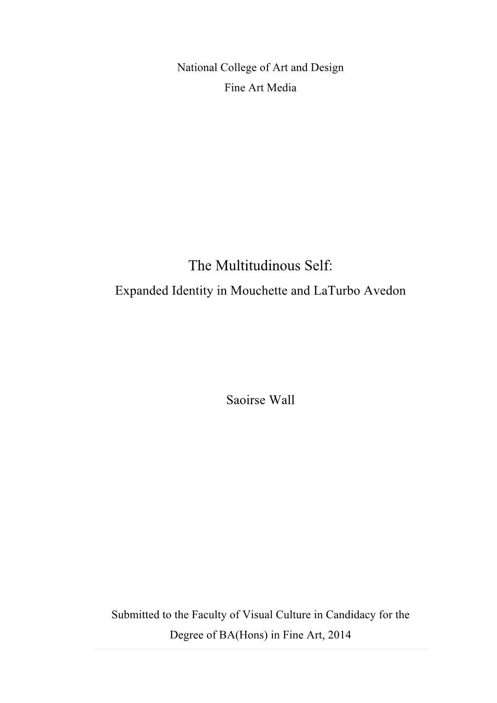 The Multitudinous Self: Expanded Identity in Mouchette and Laturbo Avedon