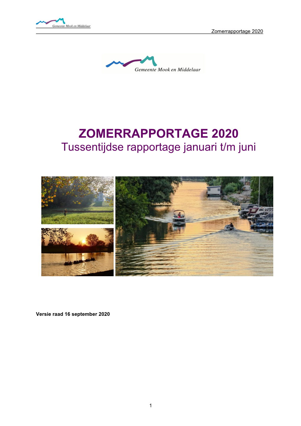 Zomerrapportage 2020