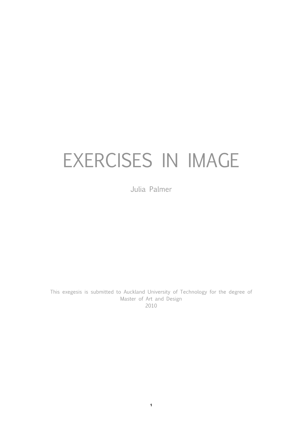 Exercises in Image