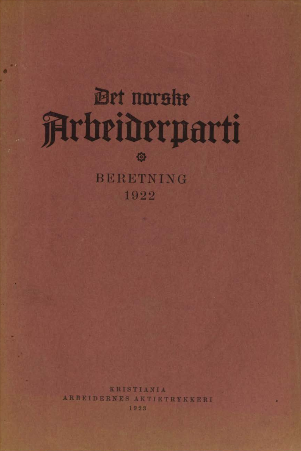 Beretning 1922