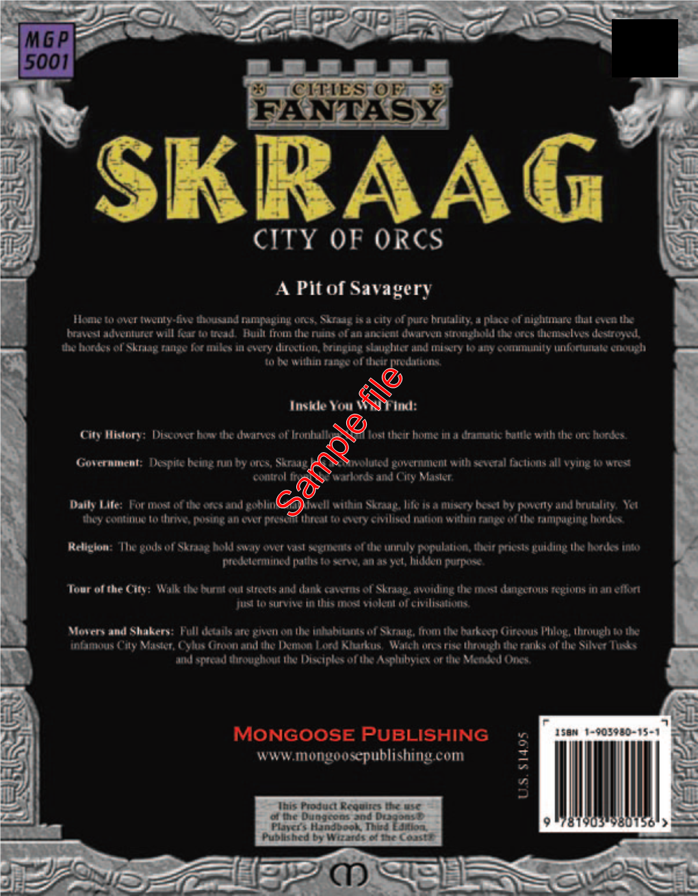 Cities of Fantasy Skraag, City of Orcs Heralds an Exciting New Series from Mongoose Publishing