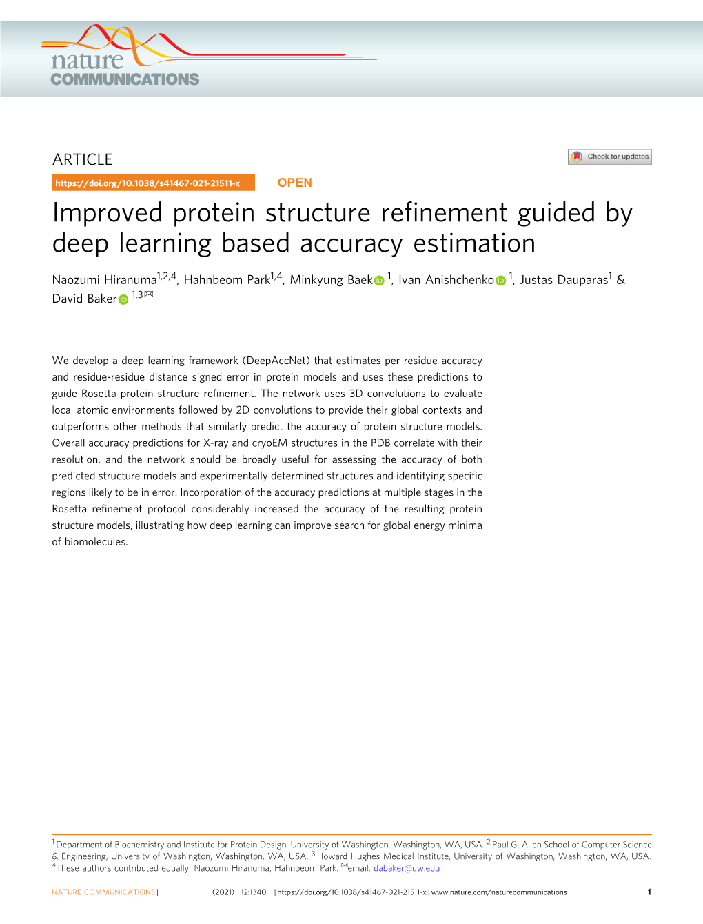 Improved Protein Structure Refinement Guided by Deep Learning Based