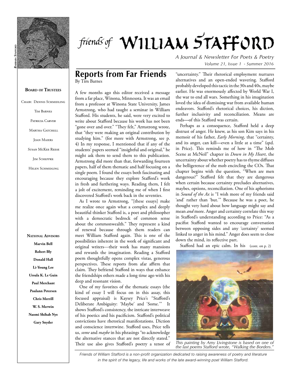 Reports from Far Friends “Uncertainty.” Their Rhetorical Employment Nurtures by Tim Barnes Alternatives and an Open-Ended Wavering