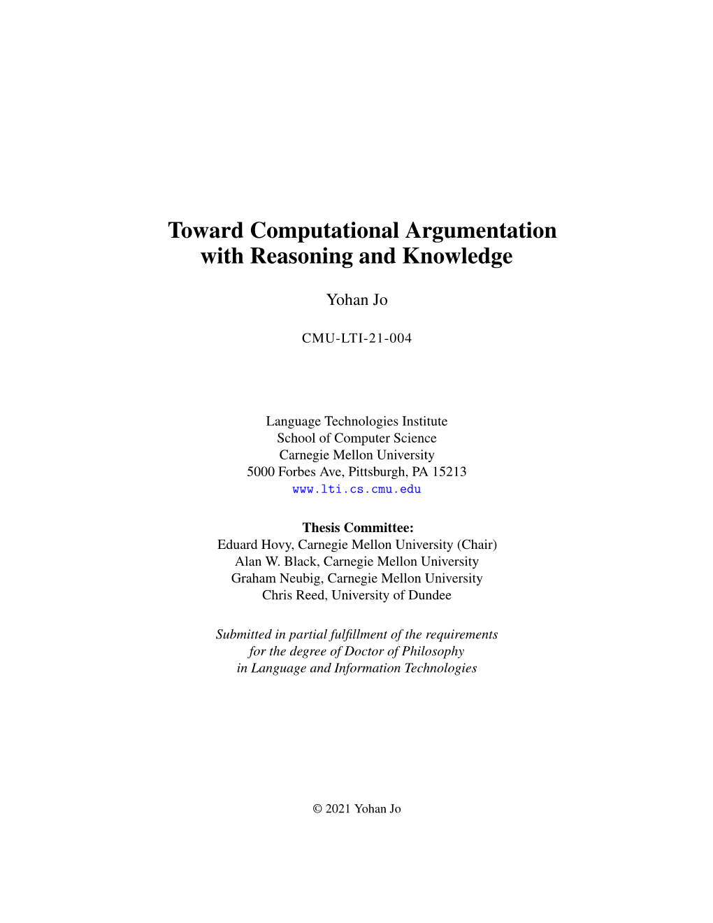 Toward Computational Argumentation with Reasoning and Knowledge