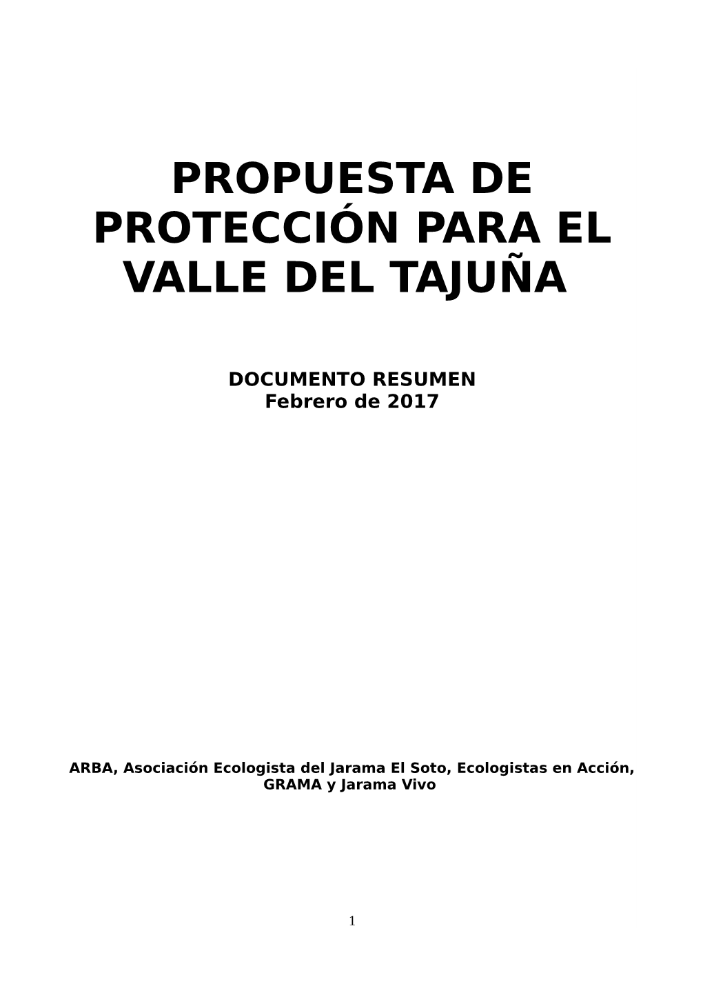 Propuesta De Protección Para El Valle Del Tajuña