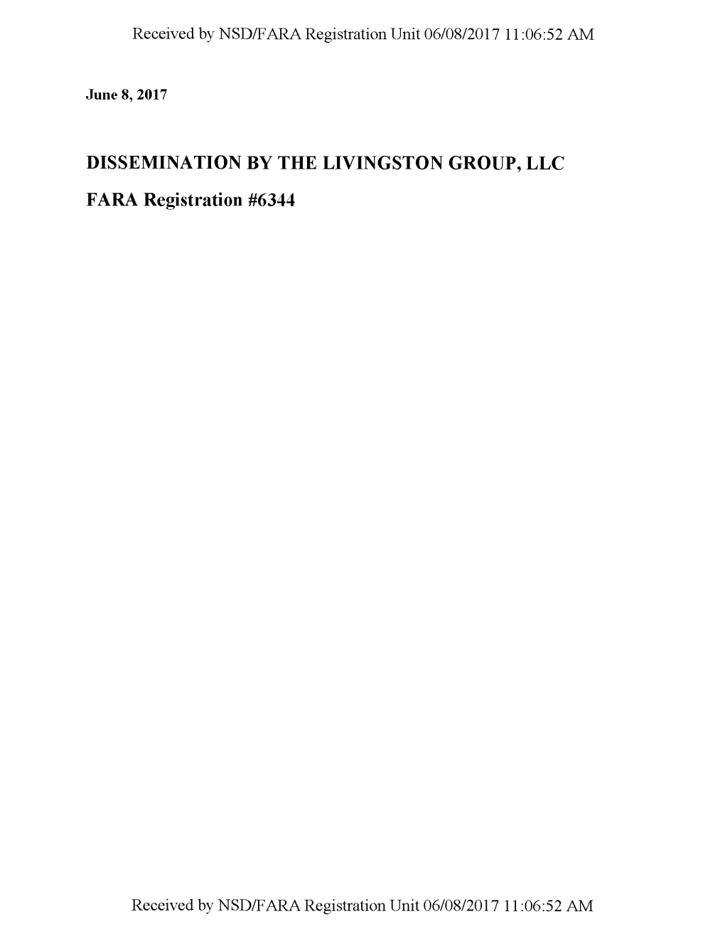 Dissemination by the Livingston Group, Llc Fara