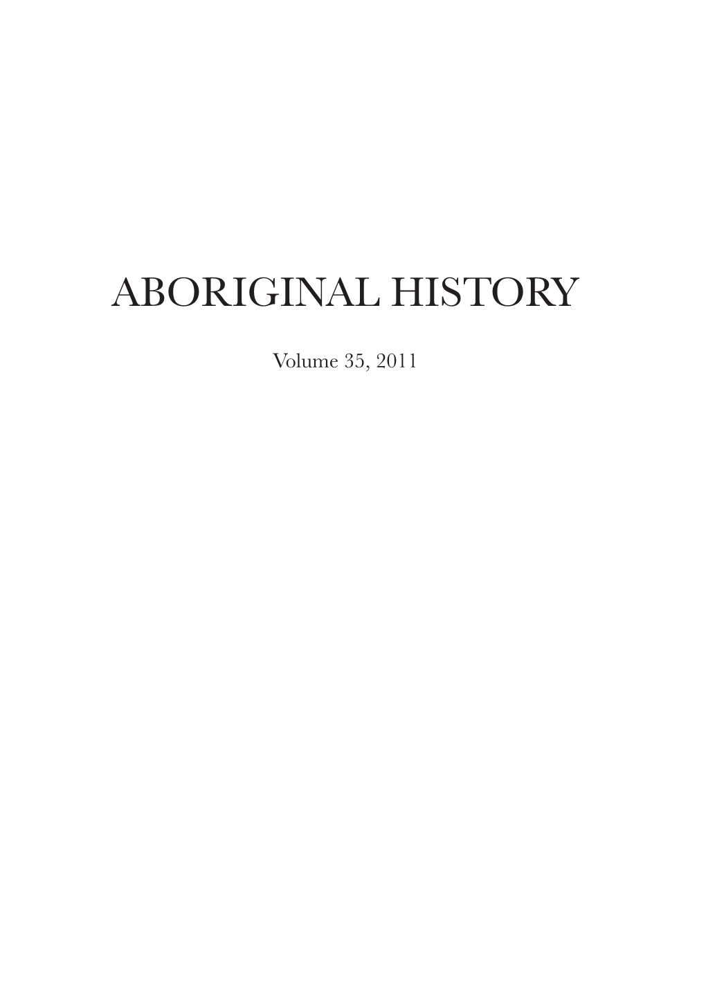 Aboriginal History