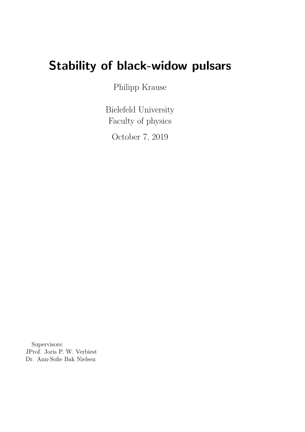 Stability of Black-Widow Pulsars