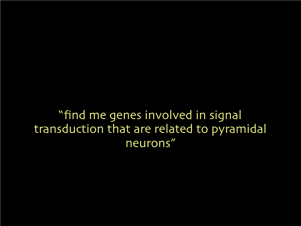 “Find Me Genes Involved in Signal Transduction That Are Related To