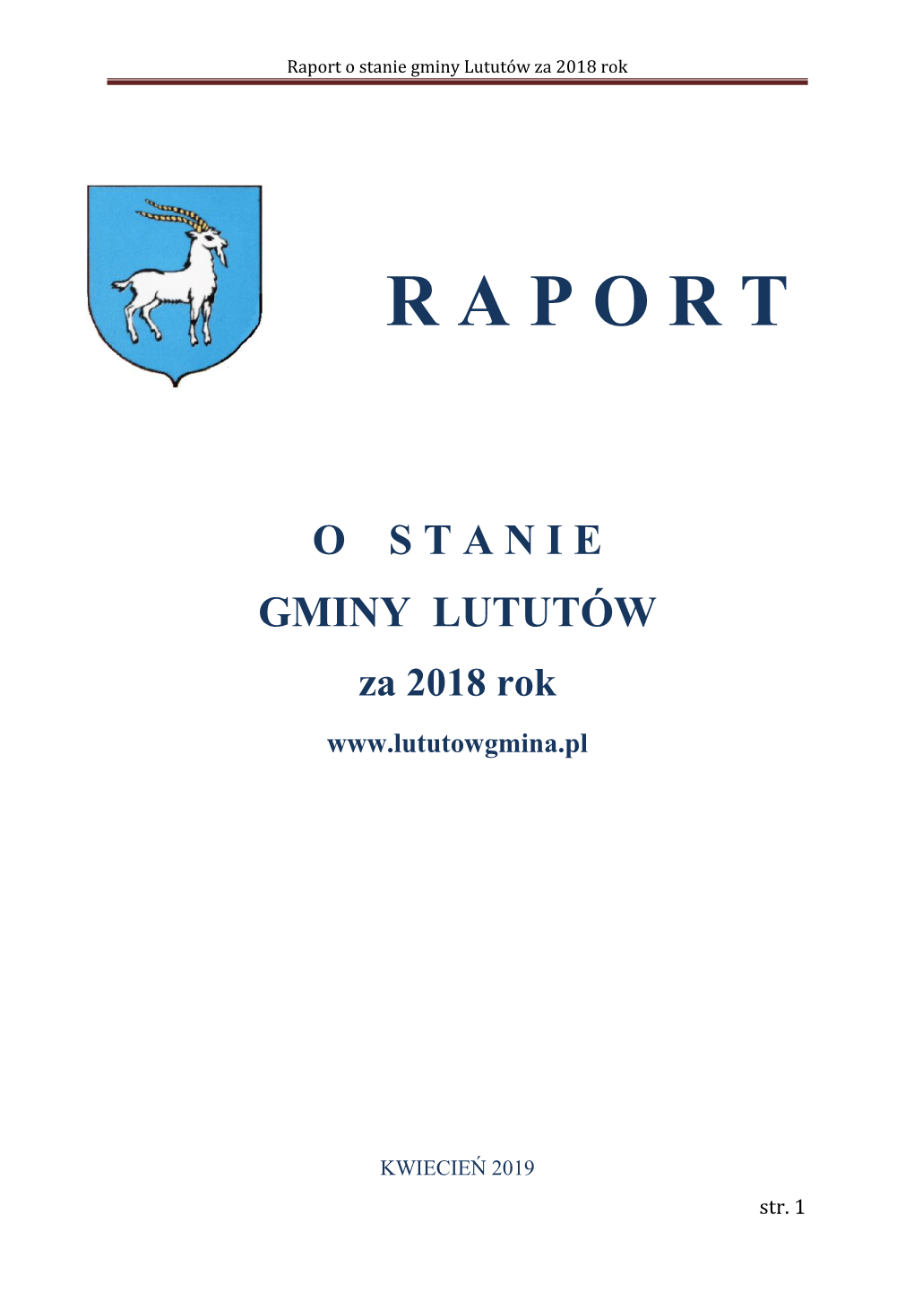 Raport O Stanie Gminy Lututów Za 2018 Rok