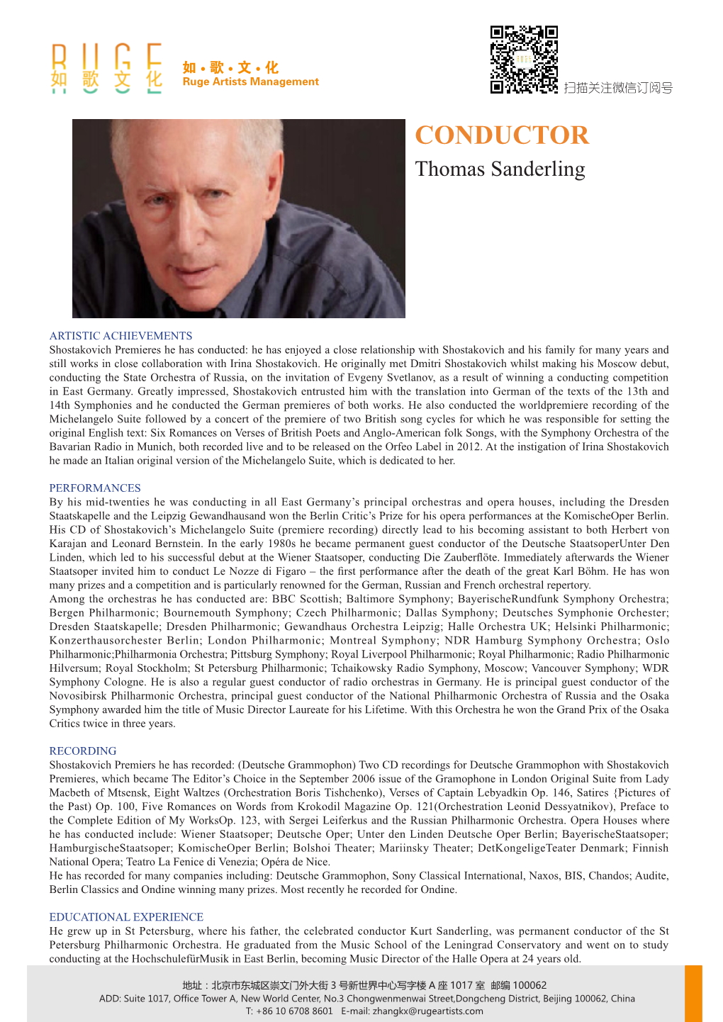 CONDUCTOR Thomas Sanderling