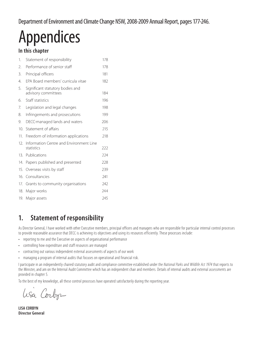 DECC Annual Report 2008-2009: Appendices