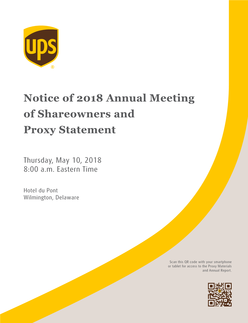 Notice of 2018 Annual Meeting of Shareowners and Proxy Statement