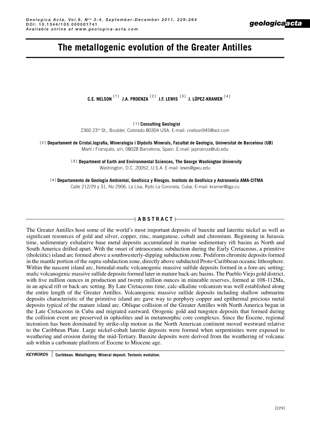 The Metallogenic Evolution of the Greater Antilles