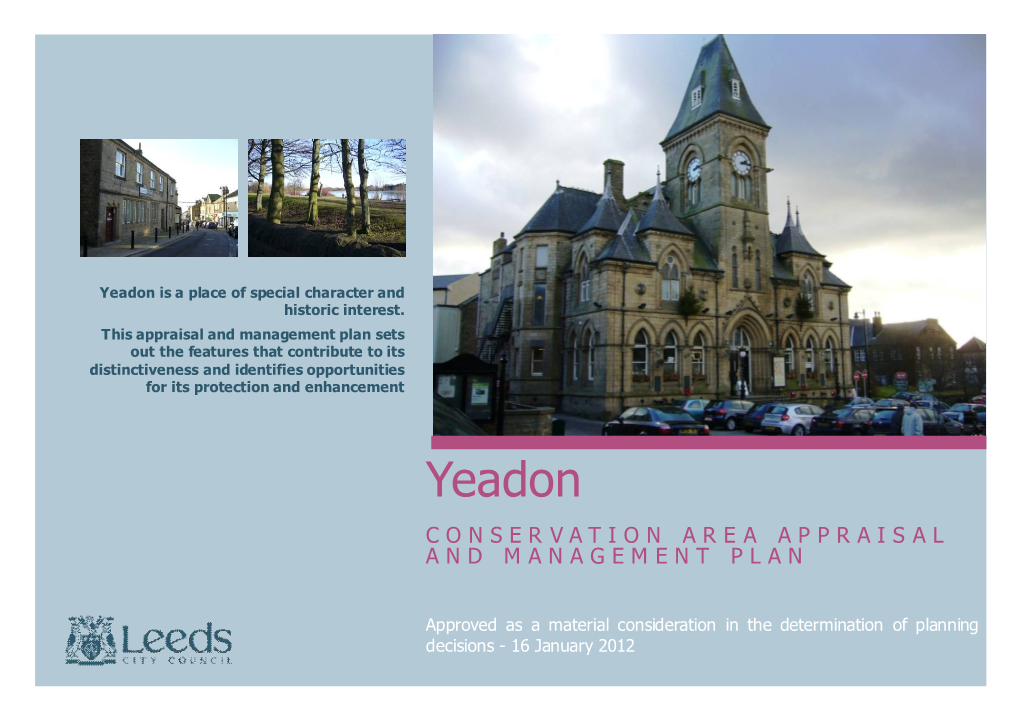 Yeadon Is a Place of Special Character and Historic Interest