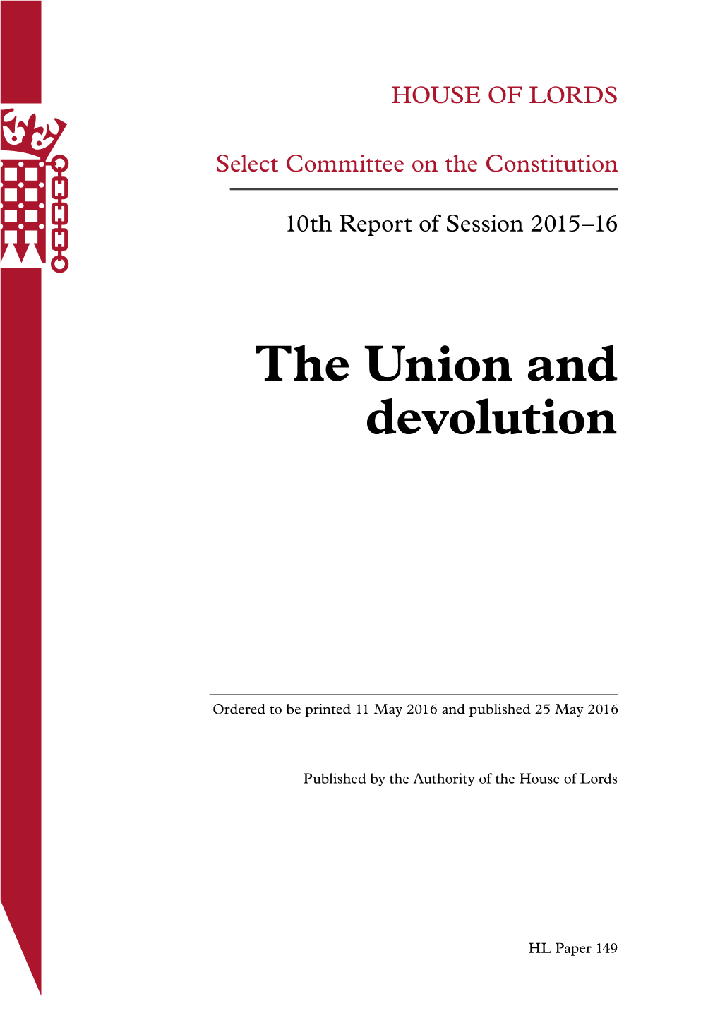 The Union and Devolution