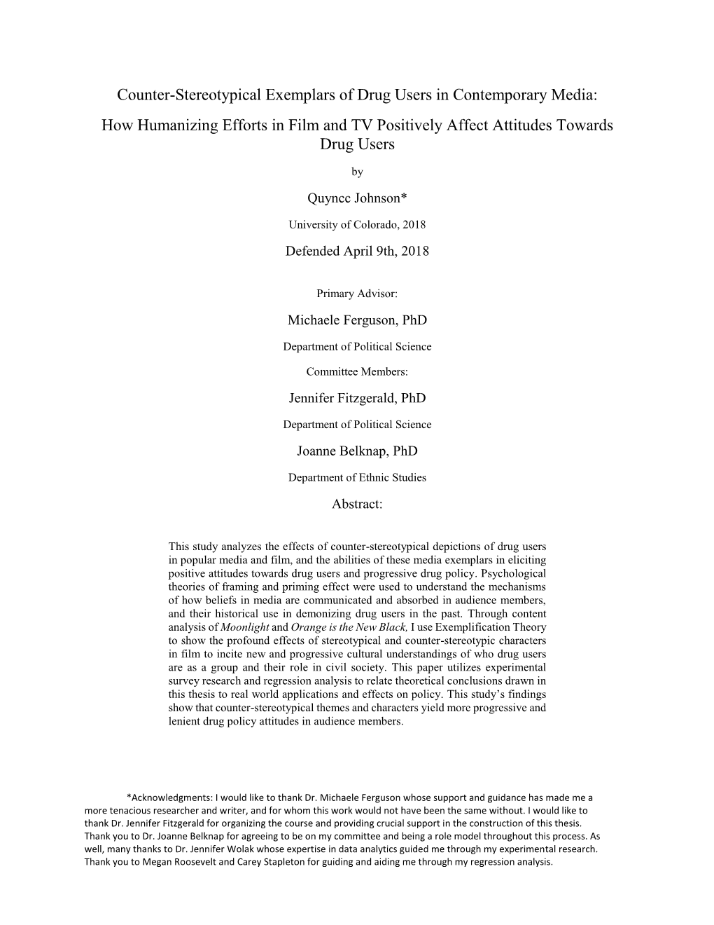 Counter-Stereotypical Exemplars of Drug Users in Contemporary Media: How Humanizing Efforts in Film and TV Positively Affect Attitudes Towards Drug Users