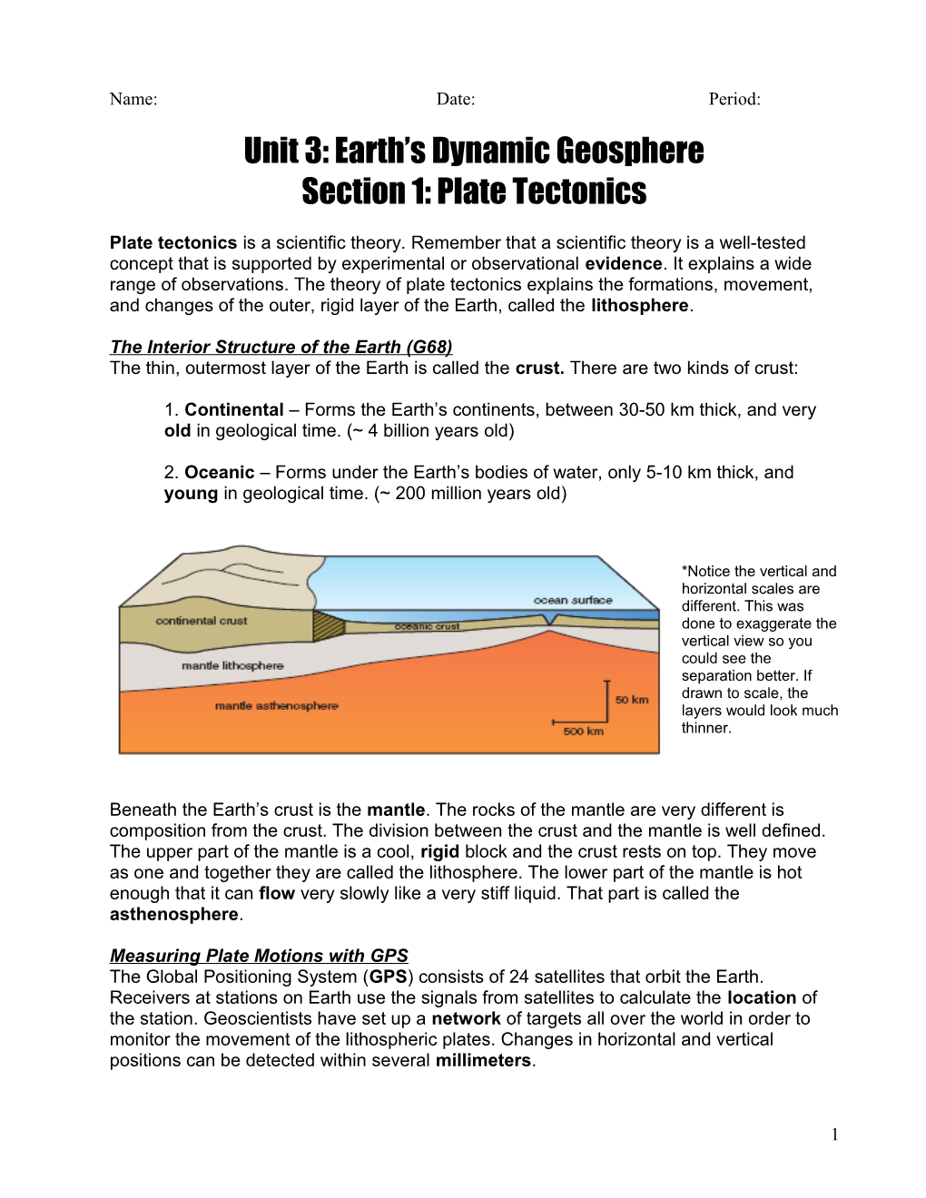 Unit 3: Earth S Dynamic Geosphere